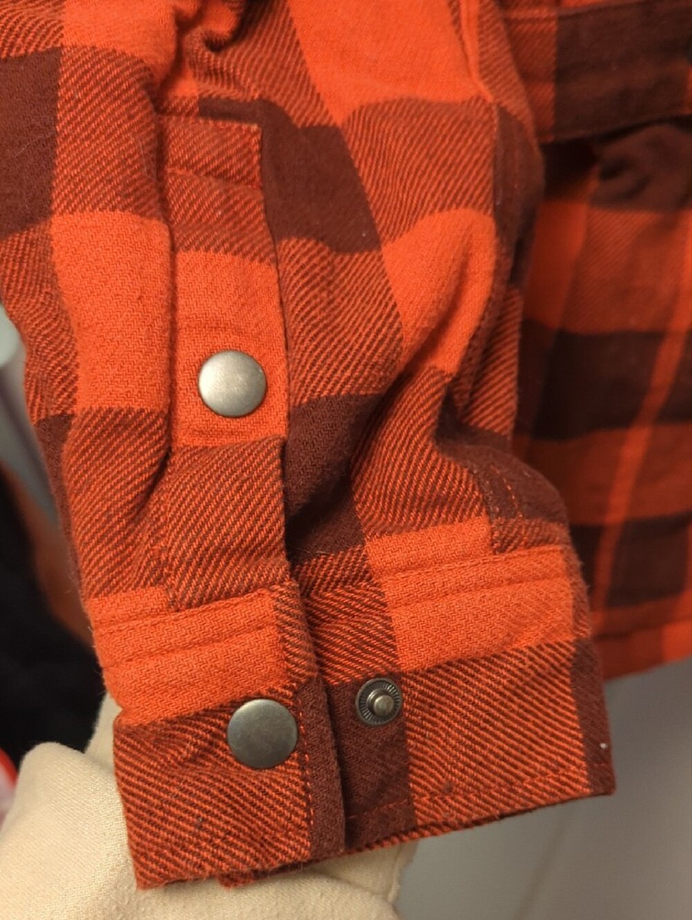 Men's Orange & Brown Plaid Field Jacket Duluth Flannel And Quilted Duck Line- M - Picture 10 of 16
